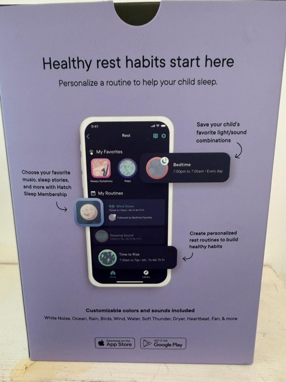 Hatch Rest 2nd Gen Smart Sleep Assistant - Pink & Pale Yellow - Picture 3 of 4